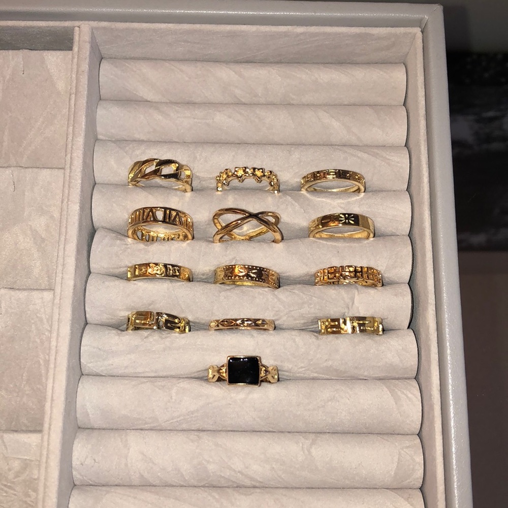 Stackable Gold And Black Rings - Picture 5 of 5